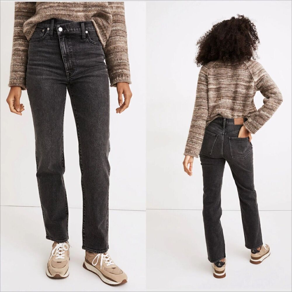 Madewell The Perfect Vintage Straight Jean Size 23 Black Crossover Edition